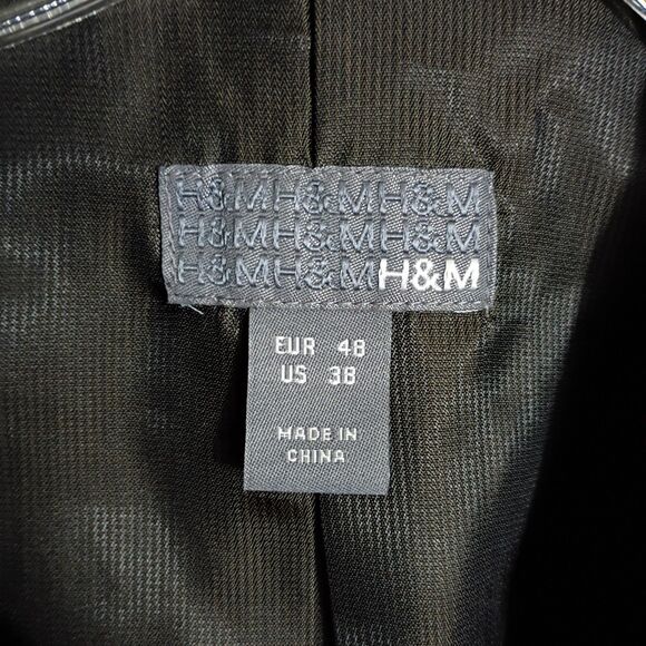 H&M Men's Dark Ashy Brown Velvet 3 Button Blazer 38 Lined Academia Old Money - Picture 5 of 6